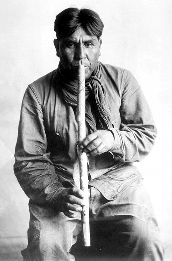Cipriano Garcia playing a flute